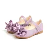 Flat Shoes Spring New Ldrens Princess Female Shoes Bow Elegant Girls Bright Leather Single Students Performance Dancingh24229