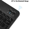 Tangentbord LED Wireless Bluetooth -tangentbord RGB -tangentbord och mus spansk mini bakgrundsbelysning ryska tangentbord för telefon surfplatta ipad pro 11