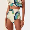 Swim wear One-Shoulder Embroidered Printed Ruffled Push Up Micro Swimsuit Two Pieces Plus Tankini Women Swimming Suits Swimwear Patchwork 240229