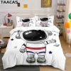 stelt cartoon grafisch beddengoedset voor jongens 3d schattige astronauten auto kinderen dekbedoverkuipkussencase single full king size bed set