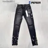 Jeans pour hommes Purple Mens Designer Skinny Ripped Biker Slim Pantalon droit pour homme Denim 240229