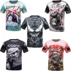 T-shirty Kid's MMA Muay Thai Compression Shirt krótkie rękawowe boks Jiu Jitsu Sport Tshirt Children GYM