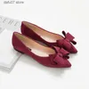 Dress Shoes Large Size Spring Bow Flats Woman Butterfly-Knot Ballets Office Pointed Toe Shallow Slip On Foldable BallerinaH24229