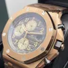 Sukienka zegarek na rękę Modną nadgarstek AP Watch Royal Oak Offshore Series Mens Watches 42 mm średnica Precyzja Stalowa 18k Rose Gold Male Luksur