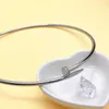 Designer cati choker krage rostfritt stål Nytt kinesiskt halsband litet stativ färglöst diamant inlagd non titanium nagelarmband ifgm