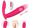 Wearable Panty Vibrator Wireless Remote Automatisk tryckande dildo vibrator gspot klitoris stimulerar vuxen leksak för kvinna Q06029468525