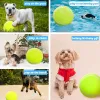 Brinquedos 24cm bola de tênis gigante para cão mastigar brinquedo do cão de estimação brinquedos interativos grande bola de tênis inflável suprimentos para animais de estimação ao ar livre brinquedo do cão de críquete