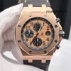 Dress Watch Modieus polshorloge AP-polshorloge Royal Oak Offshore-serie Precisiestaal 18k roségoud Automatische machines 42 mm Datumweergave Timingfunctie Herenhorloge