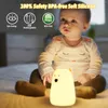 야간 조명 귀여운 곰 Led Light Decoracion Lampara de Noche Ddormitorio 아기 아이 침대 옆 램프 실리콘 터치 센서 탭 제어