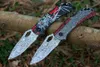 BK Folding Knife 3Cr13Mov 3D Pattern Drop Point Blade Steel Handle Outdoor Camping Hiking Fishing EDC Pocket Knife