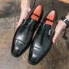 Robe chaussures hommes formels hommes moine designer italien Oxford pour mariage marque cuir double boucles marron