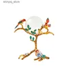 Outra decoração de casa metal artesanato bola de cristal esmaltado pássaro dourado escultura de cristal estatuetas decorativas acessórios de decoração para casa q240229