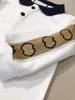 Pagliaccetti per neonati Neonati e ragazzi Vestiti a maniche lunghe in cotone Colletto per bambole Designer Marchio Lettera Stampa Infantile puro cotone lavorato a maglia