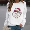 Dames Hoodies 2024 T-shirt met lange mouwen O-kraag Kerstman Print Kerstsweatshirt Herfst Winter Kaploze trui Y2K Dames Clothimg