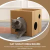 Scratchers Catnip Toy Corrugated Scratch Pad Scratcher Cardboard Lounge Inomhus leksaker Vat Hideaway Furniture House Pet Condo Lounger