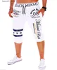 Мужские шорты Мужские повседневные брюки с матовой эластичной резинкой на талии Модные свободные и спортивные буквы с принтом Q240229