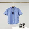 Hilfigers T-Shirt Tasarımcı Lüks Moda Erkekler En Kalite Sıradan İş Oxford Spinning Kısa Kollu Gömlek İşlemeli Küçük Etiketli Flip Yaka Kısa Kollu