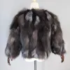 Pele novo estilo feminino inverno genuíno prata raposa casacos de pele senhoras quente 100% natural pele de raposa jaquetas moda russa casacos de pele real