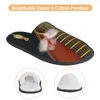 Slippers abstracte muziek vintage gitaar en open ritssluiting pantoffel voor dames heren pluizig winter warm binnen