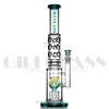 16-дюймовые большие стеклянные бонги Dab Rig Double Tree Perc Bong Нефтяные вышки Водопроводный фильтр с фильтром для курительных трубок с чашей кварцевой сосиской Потрясающие пьянящие бонги для кальяна