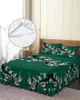 Jupe de lit fleur oiseau Chinoiserie, couvre-lit élastique avec taies d'oreiller, housse de matelas, ensemble de literie, drap