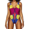 Maillots de bain pour femmes Col rond Coupe souple Réservoir sportif Maillots de bain réguliers Color Block Imprimer Moderne Halter Bikini Maillot de bain pour les femmes