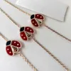 Projektant biżuterii luksusowa bransoletka łańcuch link Vanca 925 Srebrna biedronka bransoletka 18K Rose Gold Seven Ladybug Handicraft In3J