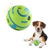 Brinquedos 14cm wobble wag giggle bola silicone saltando brinquedo interativo do cão filhote de cachorro mastigar sons engraçados cão jogar bola treinamento esporte brinquedos para animais de estimação
