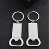 Voorkeur Sublimation Party Blank bierflesopener Keychain Metal Heat Transfer Corkscrew Key Ring Huishouden Keukengereedschap 4.23