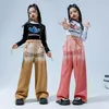 Stage Wear Fashion Cool Cotton T Shirt Pants Children Ballroom Hip Hop Costumes For Girls Dancing Clothes Jazz Street Dance Dancewear