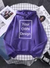 Uw EIGEN Ontwerp Merk Foto Custom Mannen Vrouwen DIY Hoodies Casual Oversize Sweatshirt 13 Kleuren Schouder Drop Stijl Kleding 240220