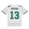 스티치 풋볼 저지 13 Dan Marino 1990 메쉬 레트로 럭비 유니폼 남성 여성 청소년 S-6XL