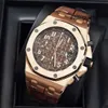 Reloj de vestir Reloj de pulsera de moda Reloj de pulsera AP Serie Royal Oak Offshore Relojes para hombre 42 mm de diámetro Acero de precisión Oro rosa de 18 quilates Reloj informal para caballero 26470OROOA0