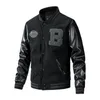 Arrivée Hommes Baseball Veste Bomber Vestes Automne Hiver Vêtements En Cuir Manches Mince Coton Manteaux Taille M-3XL 230226