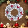 Flores decorativas com neve videira natal castiçal grinalda reunindo baga branco castiçal guirlanda reutilizável artificial