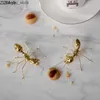 Overige Home Decor Miniatuur Beeldjes Ambachten Gouden Vlinder Mier Standbeeld Metaal Insect Decoratie Ornament Meubels Legering Kunstwerk Woondecoratie Q240229