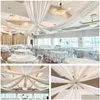 Altre forniture per feste per eventi Abito da sposa bianco Tende da soffitto Tetto a baldacchino Decor Dra Tessuto Tenda in chiffon per la cerimonia Palcoscenico El D Dhg3N