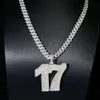 Iced Out VVS Diamond Men Letter Hip Hop Custom Number Ketting Sier Moissanite Hanger