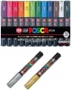 Markers Uni Posca Acrylic Paint Markers Pen 12/15Pcs Art Supplies Felt Tip Marker Write On a Variety of Surfaces Water Soluble NonToxic