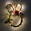 装飾花イースターフローラルサークルバニー形状のグレープバインリースラビットガーランド
