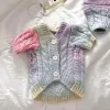 Suéteres de lã doce roupas para cães suéter tingido roupas para animais de estimação cães tricô cardigan pequeno algodão outono inverno bonito moda menina yorkshire