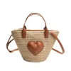 Sacos de ombro Saco de praia Casual Rattan Grande Capacidade Designer Totes Vime Tecido Palha Mulheres Bolsas Panier Palm Folhas Senhora Ombro Crossbody Stylisheendibags