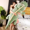 Yastıklar yeni büyük boyutlu uzun güzel dinozor peluş oyuncak yumuşak karikatür hayvan dinozor doldurulmuş oyuncak bebek yastık çocuk kız doğum günü hediyesi
