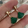 Diva Dream Qixi Limited Series Designer Dangle Earrings for Woman Natural Malachite Diamond Fashion Crystal smycken Europeisk storlek med ruta 034