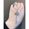 Tiffanyjewelry Tiffanybracelet Heart JewLery Necklace Designer Armband för kvinnor Lyxsmycken Set Turquoise White Beman Diamond Key tröja kedja V Guldplatta