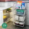 Kök förvaringsställar golv flerskikts vagn hem grönsak rack korg 304 rostfritt stål frukt