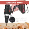 21V Electric Impact Cordless Drill Högeffekt Litium Batteri Trådlös skruvmejsel Handborrar Hem DIY Electric Power Tools