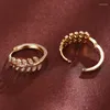 Brincos pendurados moda folha argola para mulheres pavimentadas cristal brilhante cz círculo redondo na moda banda acessórios de jóias de casamento