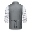 Grijs Schuine Single Breasted Pak Vest Mannen Merk Slim Fit Mouwloos Vest Business Party Bruiloft Gilet Homme 240228