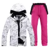 Sets 30 warme mannen dames sneeuwpak dragen snowboard kleding sets winter buiten sport waterdichte kostuum ski -jassen en riembroek